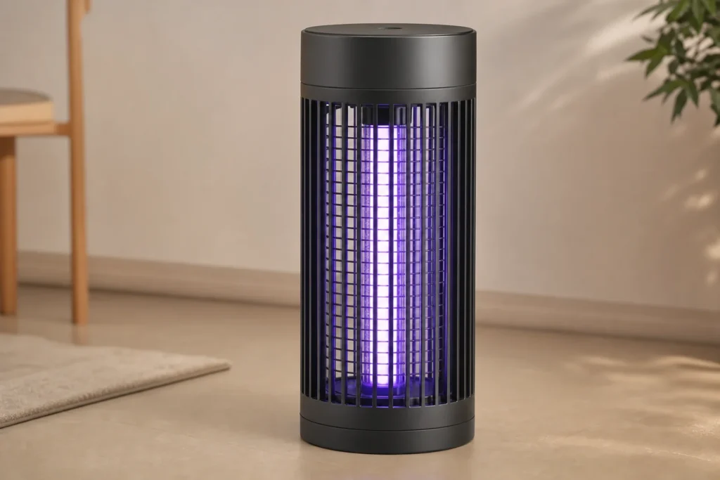 Vertical 3D upright electric mosquito killer with glowing UV tube, indoor commercial use